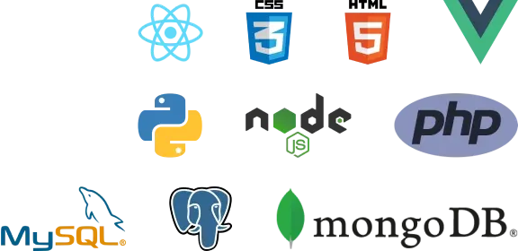 Technologies used: React, CSS3, HTML5, Vue, Python, Node.js, PHP, MySQL, PostgreSQL and MongoDB.